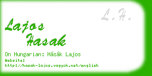 lajos hasak business card